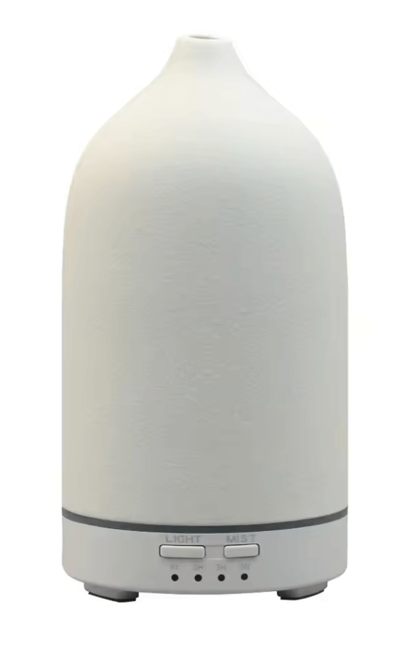 Ultrasonic aromatherapy diffuser with a sleek design, ideal for home or office relaxation and air humidification.