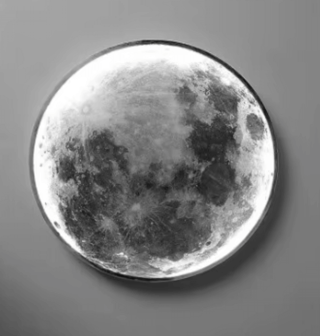 Moon Wall Light emitting soft, dimmable moonlight for creating a magical atmosphere at home.