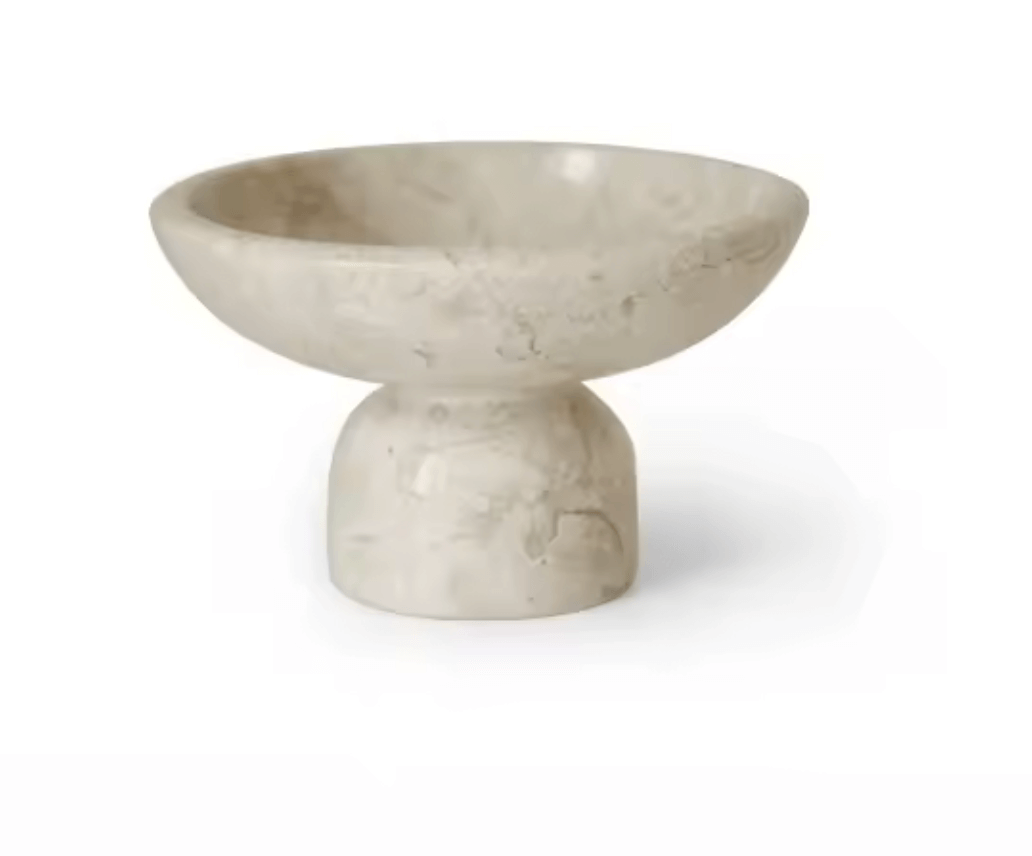 Luxuriöse französische Marmorschale auf weißem Hintergrund, elegant gestaltet für vielseitige Nutzung als Deko, Schmuckablage oder Schüssel.