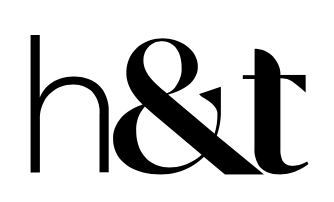 Logo with stylized letter forms spelling 'h&st' with a modern design.