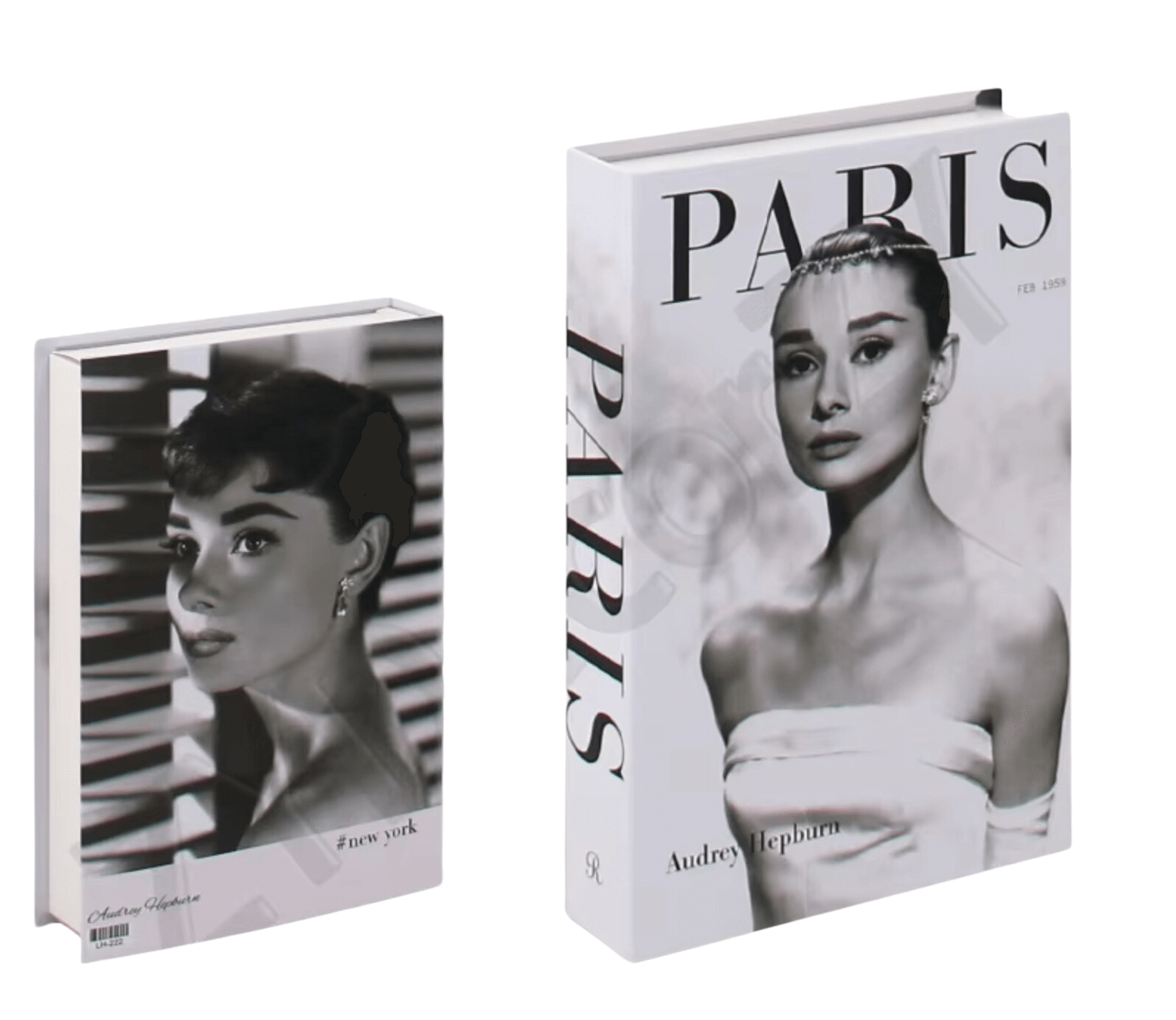 Decorative books set featuring elegant black and white covers, perfect for adding sophistication to your home or office decor.