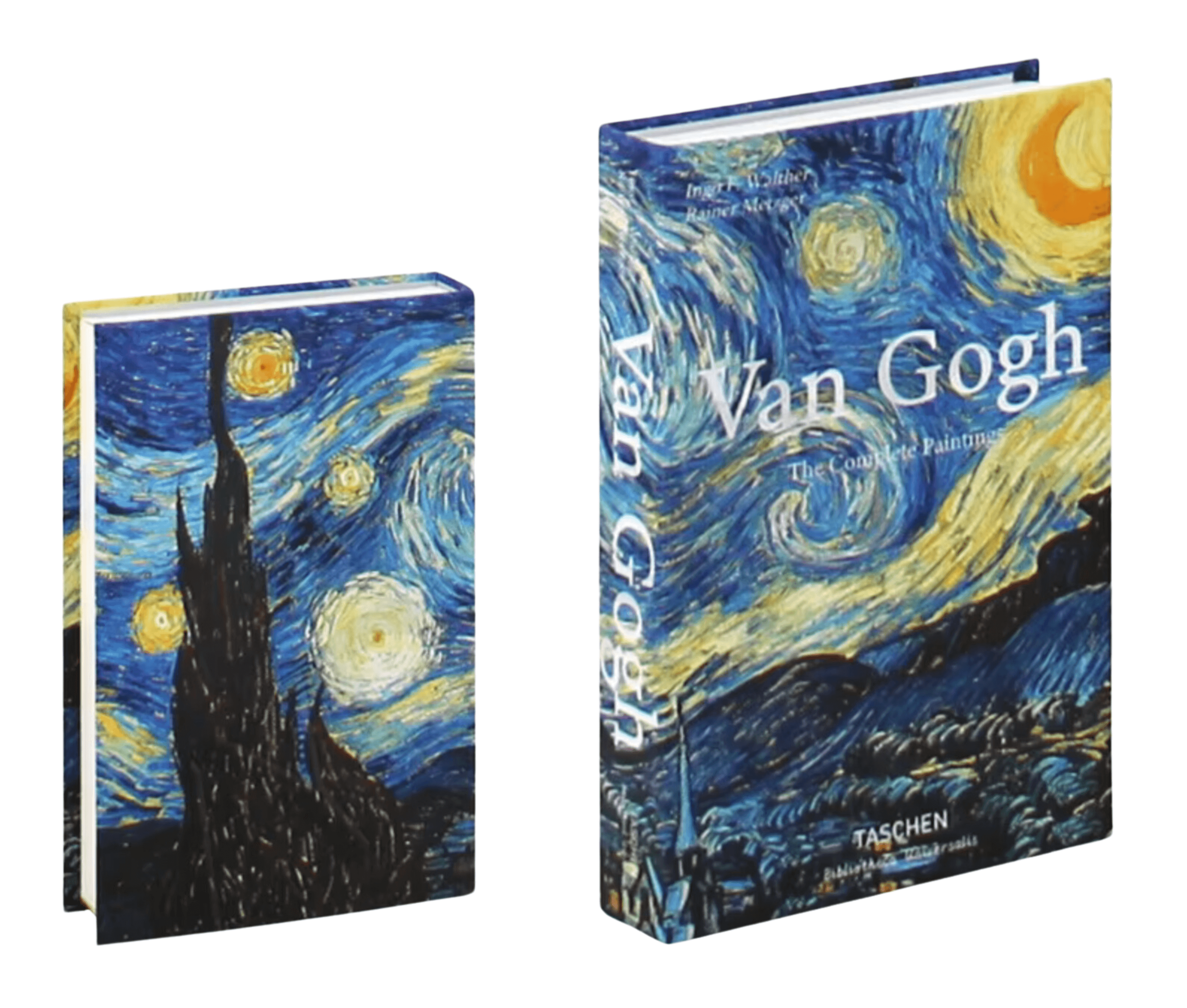 Two Van Gogh art books featuring 'The Starry Night' cover design, ideal for home decor and art enthusiasts.