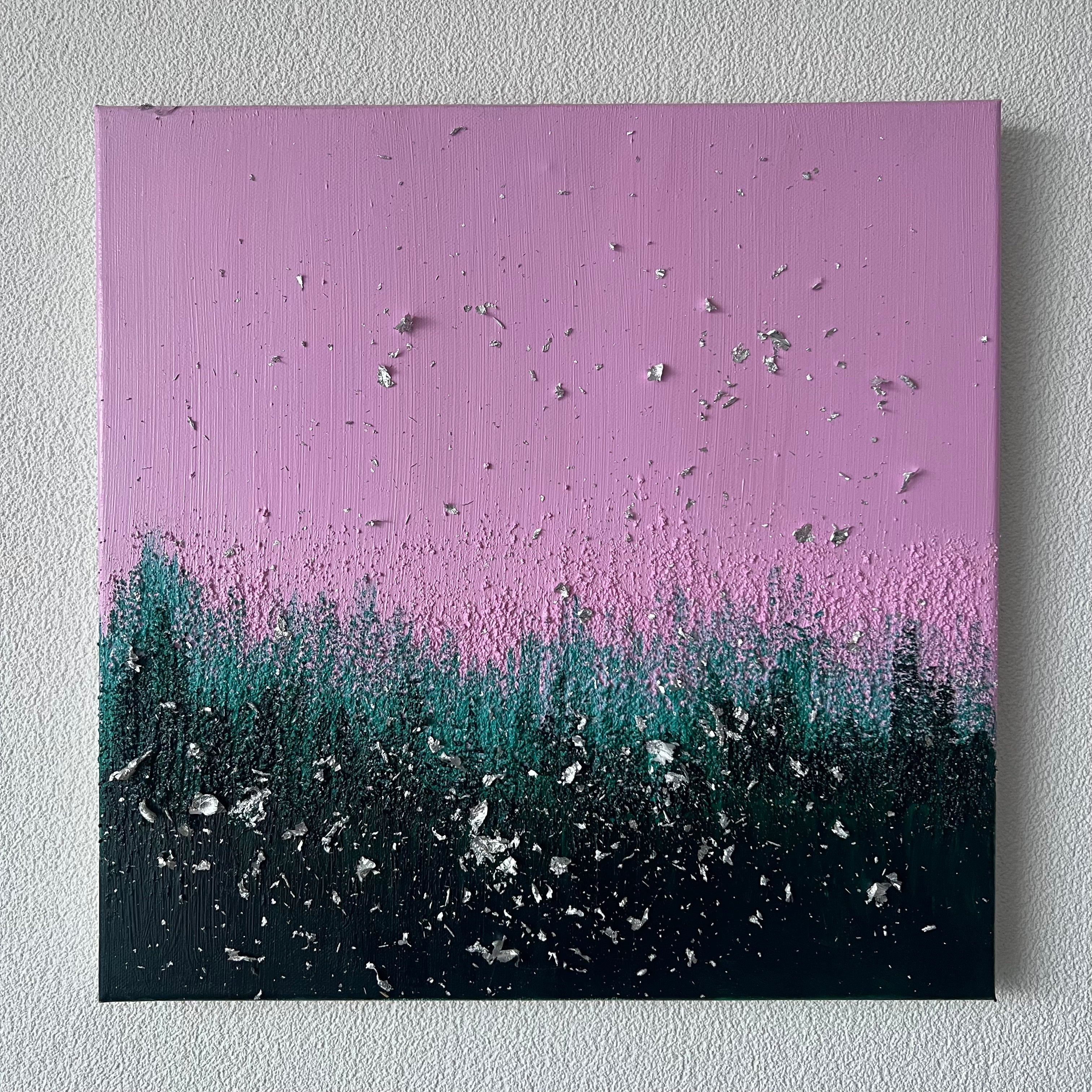 Abstrakter Wald - Wo Moderne auf Naturpoesie trifft, handgemaltes Acrylbild