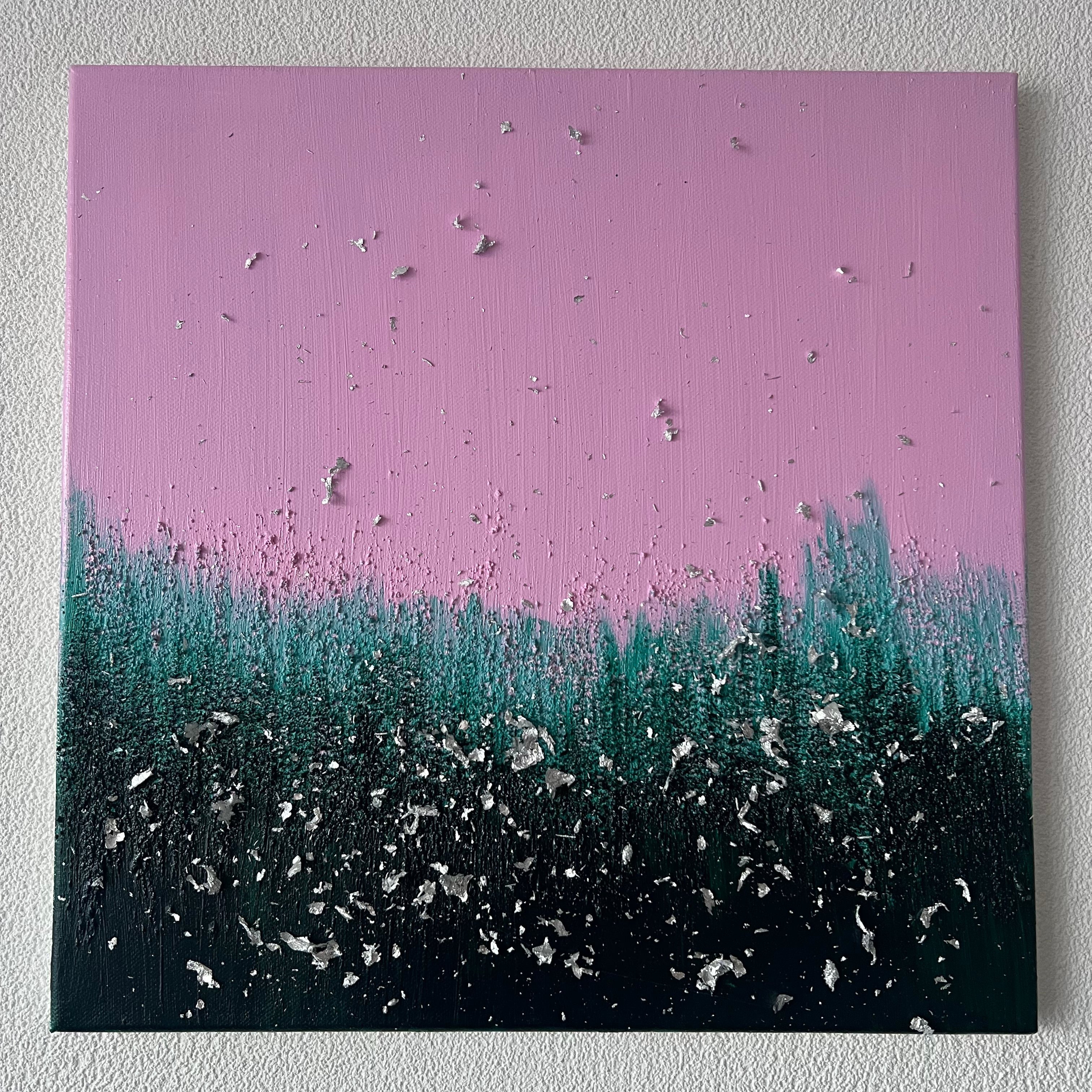 Abstrakter Wald - Wo Moderne auf Naturpoesie trifft, handgemaltes Acrylbild