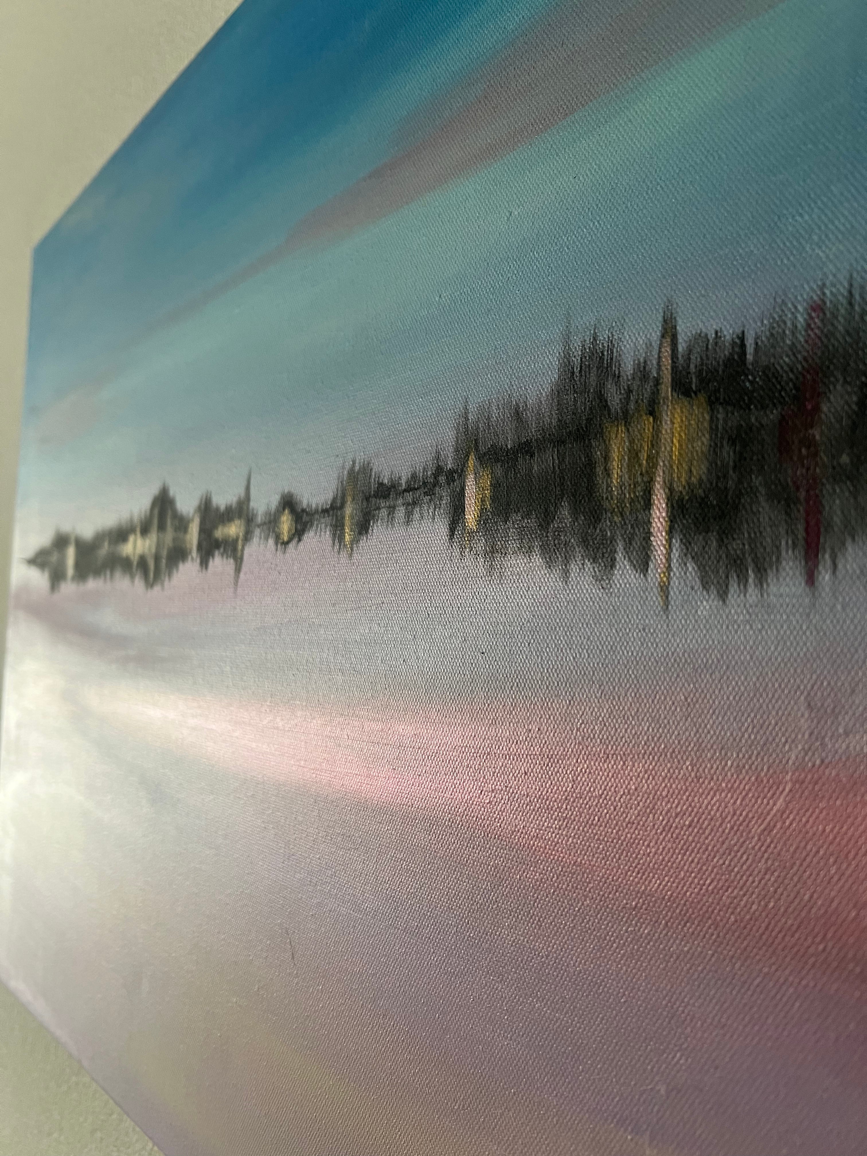 Spiegel der Stille - Wo der Himmel die Seele küsst, handgemaltes Acrylbild