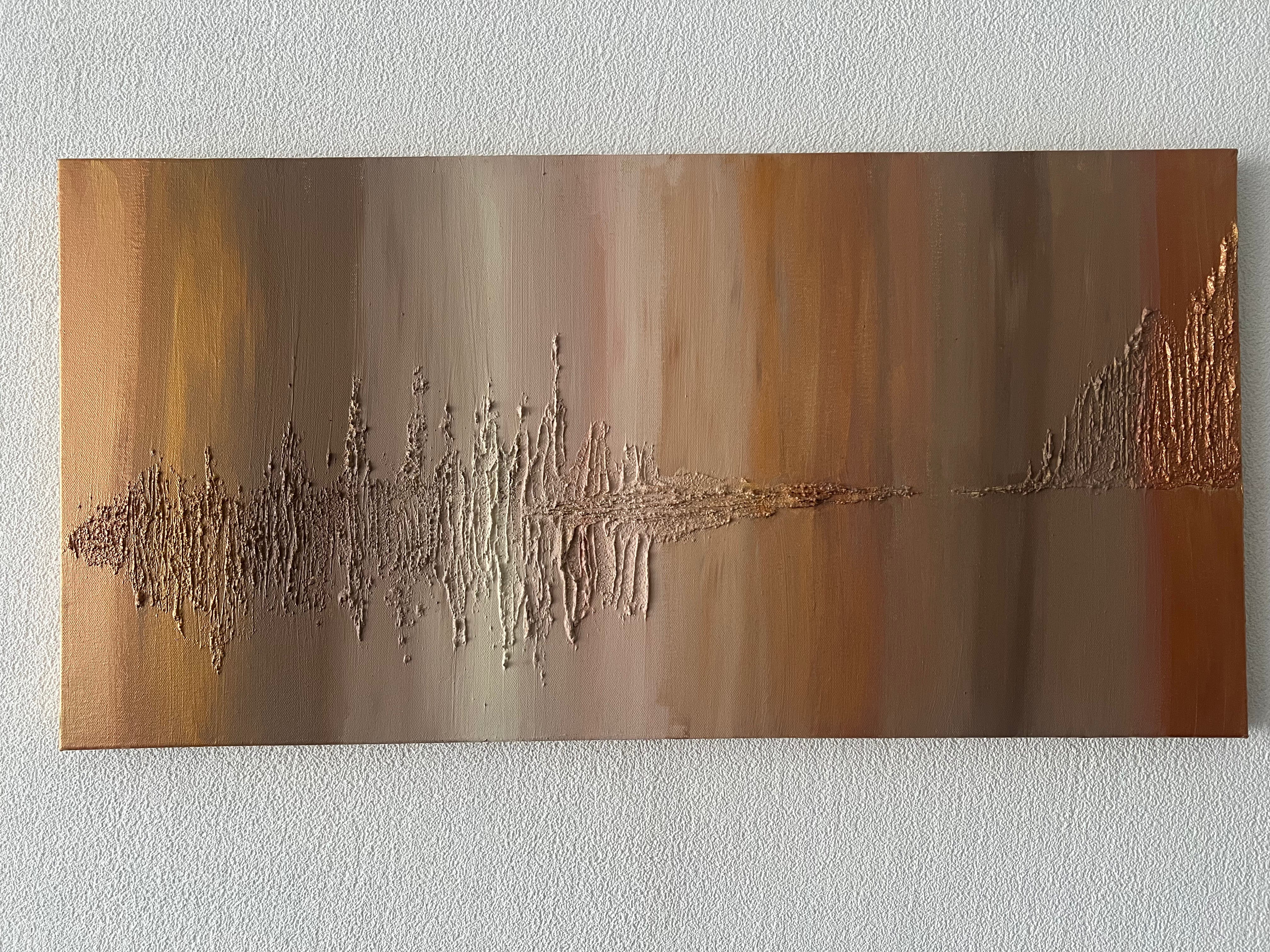 Velemir – The Pulse of Life in Earth Tones & Gold, hand-painted acrylic painting