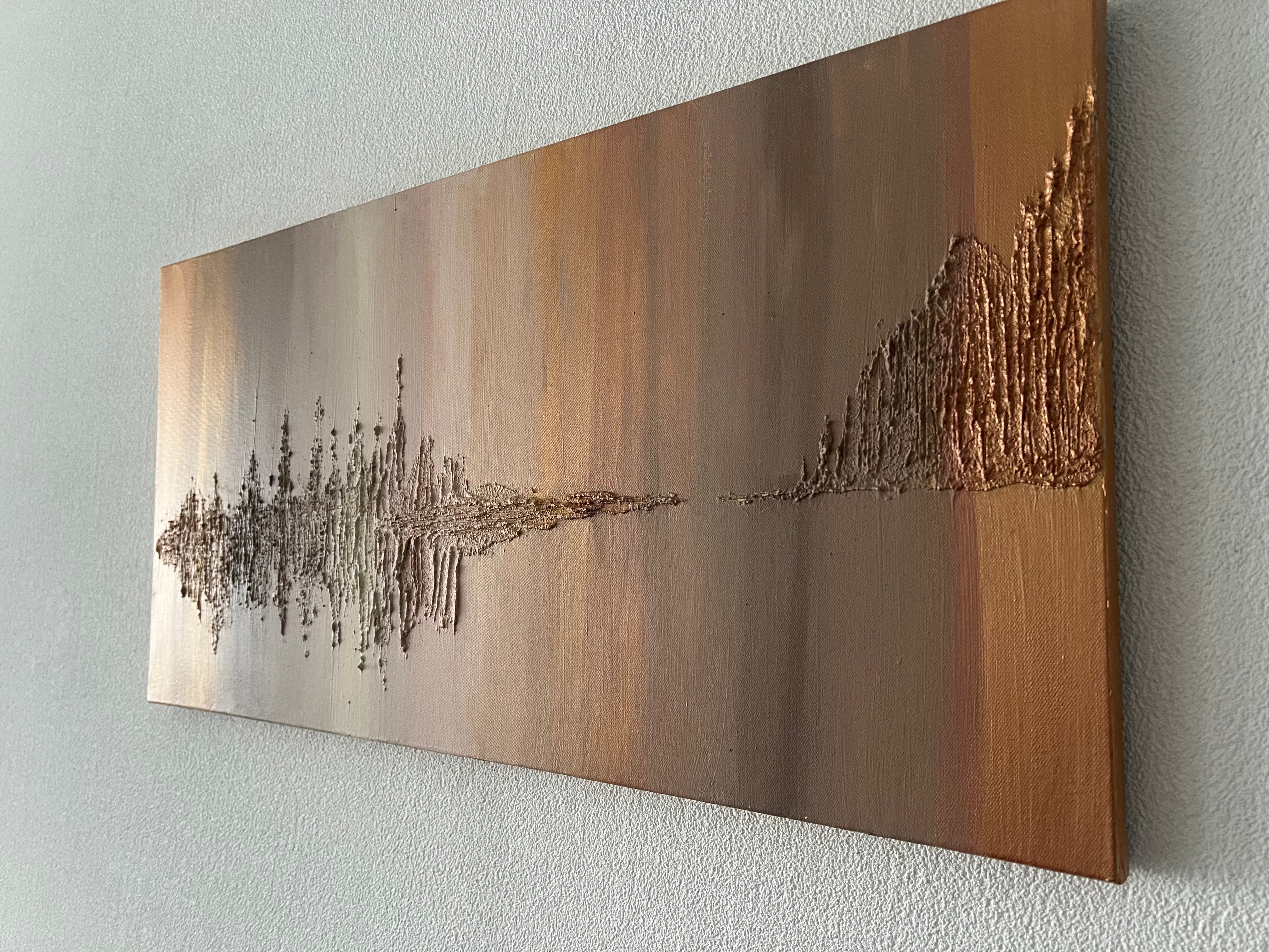 Velemir – The Pulse of Life in Earth Tones & Gold, hand-painted acrylic painting