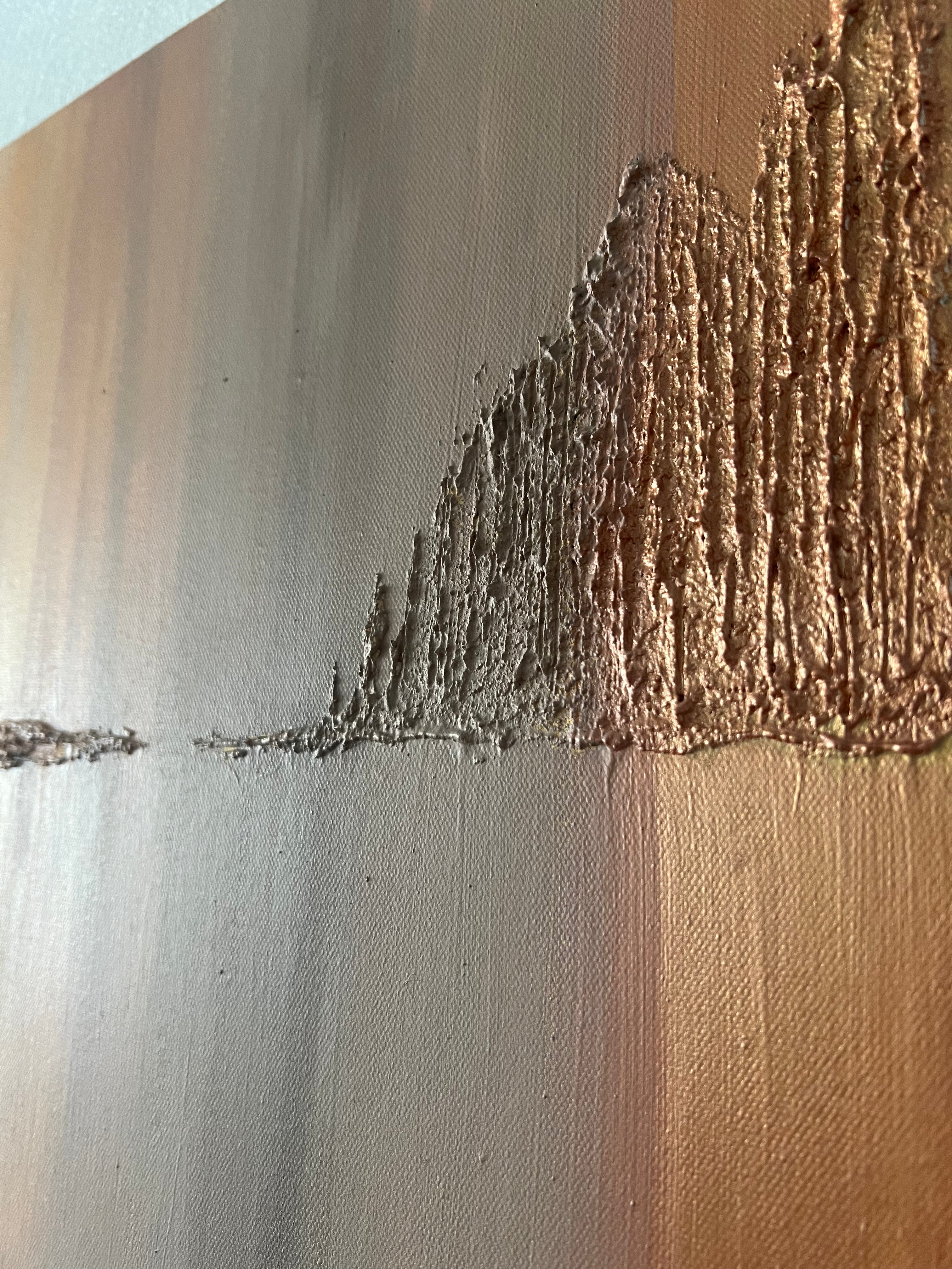 Velemir – Der Puls des Lebens in Erdtönen & Gold, handgemaltes Acrylbild