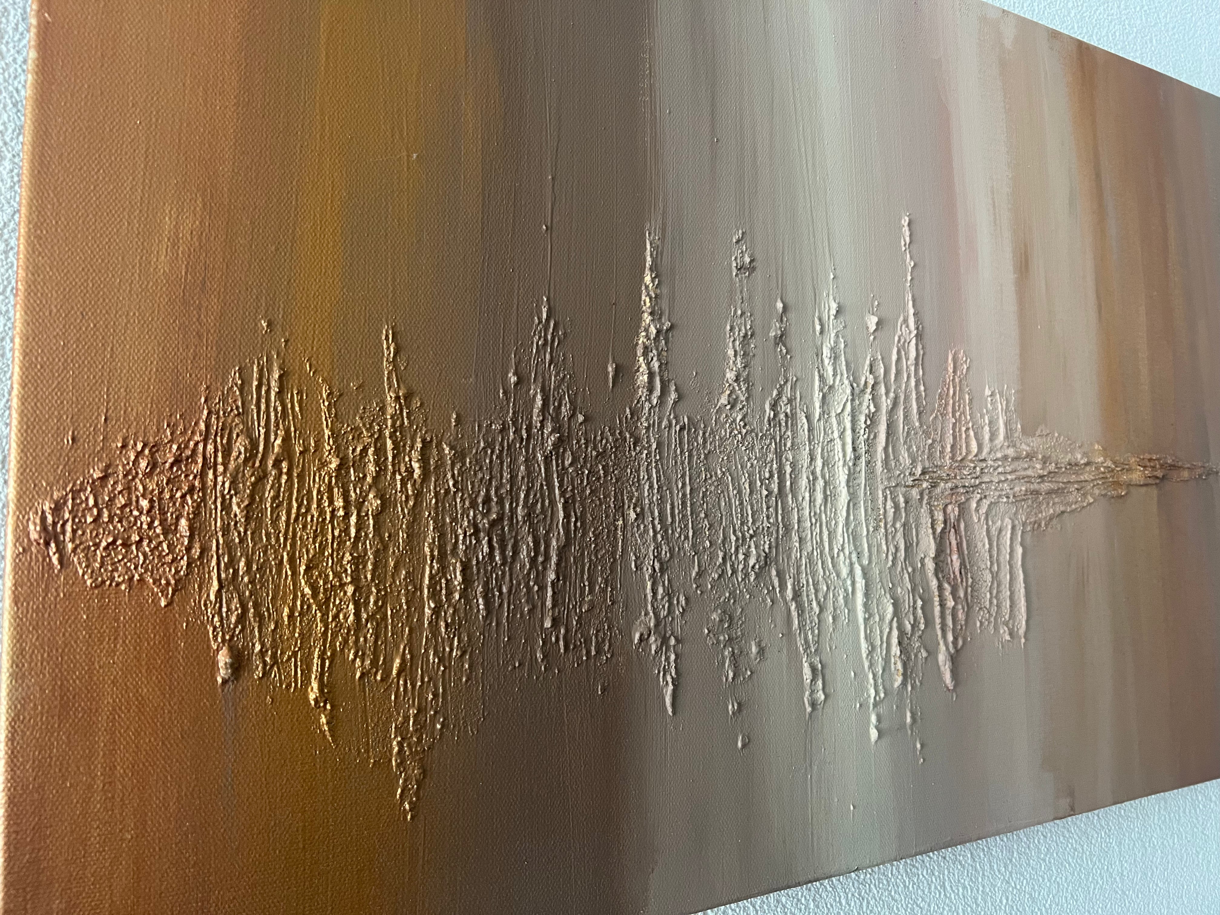 Velemir – The Pulse of Life in Earth Tones & Gold, hand-painted acrylic painting